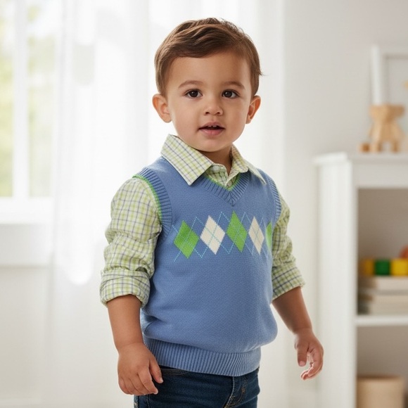 Good Lad Other - Good Lad Boys Dress Shirt & Argyle Sweater Vest Set Size 2